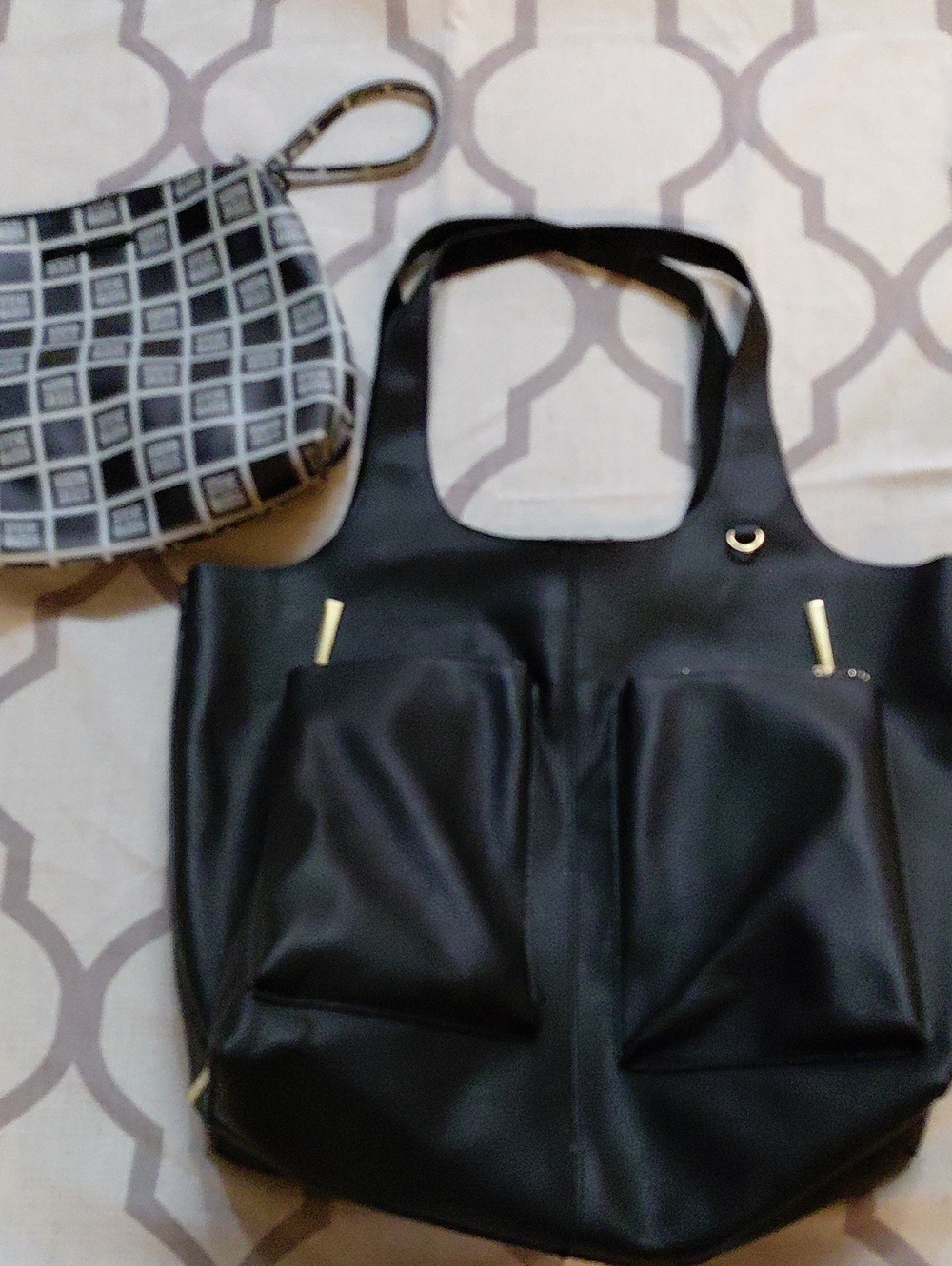 Steve Madden Leather Purse And Cosmetic Clutch